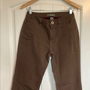 Natural Reflections Size 2 Double Lined Flannel Brown Straight Leg Pants Cotton